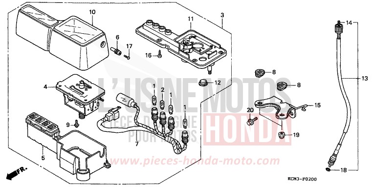 METER for XLR125R BLACK (NH1A) from 1998