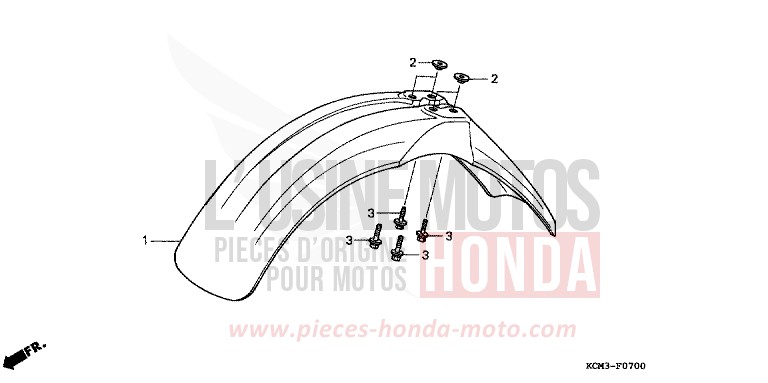 FRONT FENDER for XLR125R BLACK (NH1A) from 1998