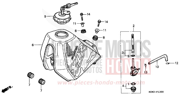 FUEL TANK for XLR125R BLACK (NH1A) from 1998