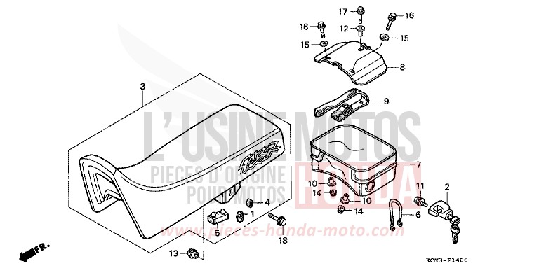 SEAT for XLR125R BLACK (NH1A) from 1998