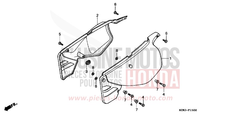 SIDE COVER for XLR125R BLACK (NH1A) from 1998