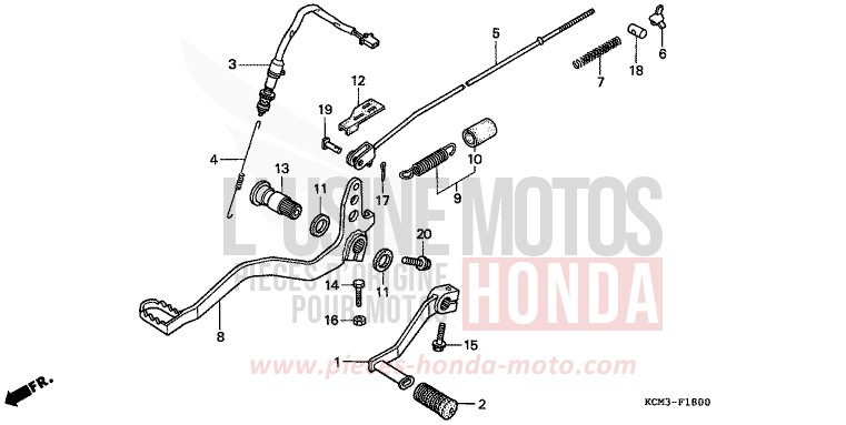 PEDAL for XLR125R BLACK (NH1A) from 1998