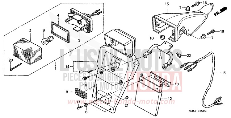 TAILLIGHT for XLR125R BLACK (NH1A) from 1998