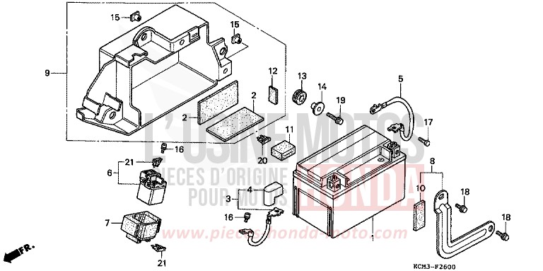 BATTERY for XLR125R BLACK (NH1A) from 1998