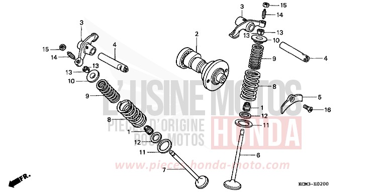 CAMSHAFT/VALVE for XLR125R SHASTA WHITE (NH138K) from 1998
