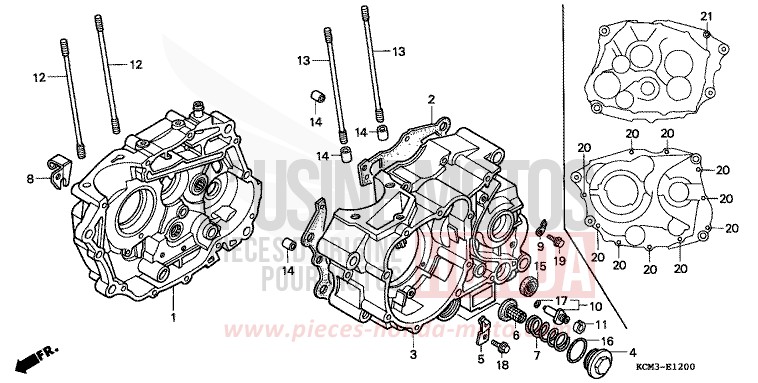 CRANKCASE for XLR125R SHASTA WHITE (NH138K) from 1998
