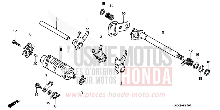 GEARSHIFT DRUM for XLR125R SHASTA WHITE (NH138K) from 1998