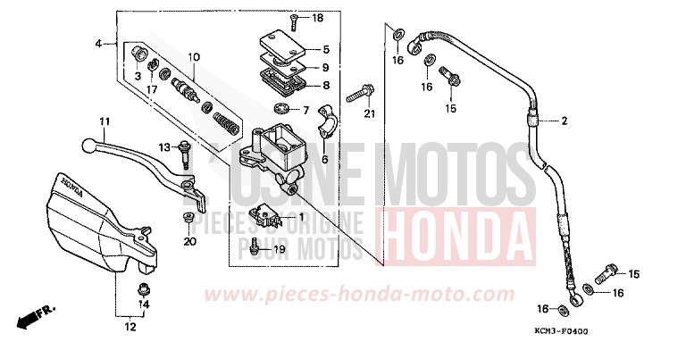 FR. BRAKE MASTER CYLINDER for XLR125R SHASTA WHITE (NH138K) from 1998