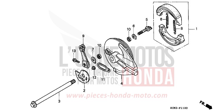 REAR BRAKE PANEL for XLR125R SHASTA WHITE (NH138K) from 1998