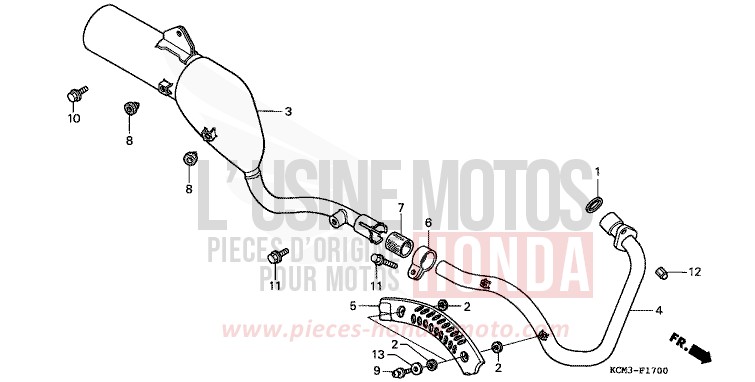 EXHAUST MUFFLER for XLR125R SHASTA WHITE (NH138K) from 1998