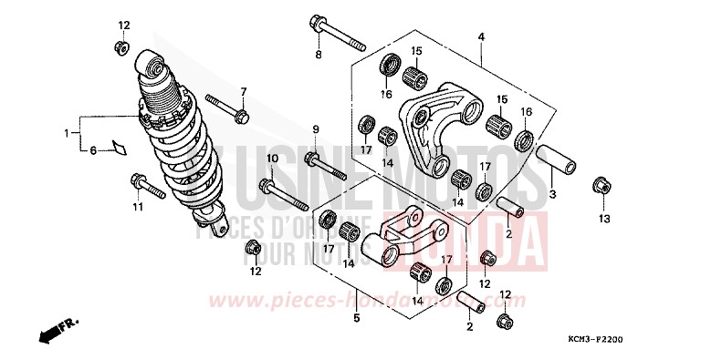 REAR CUSHION for XLR125R SHASTA WHITE (NH138K) from 1998