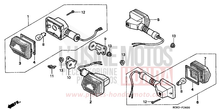 WINKER for XLR125R SHASTA WHITE (NH138K) from 1998