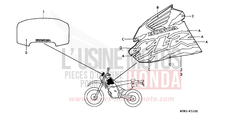 MARK for XLR125R SHASTA WHITE (NH138K) from 1998