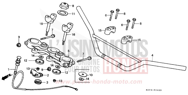 HANDLE PIPE (EXCEPT XL125SA,B,C-CM) for XL125S BLACK (NH1) from 1981