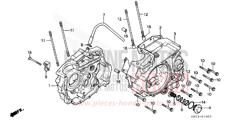 CRANKCASE for XL125S FLASH RED (R119) from 1981