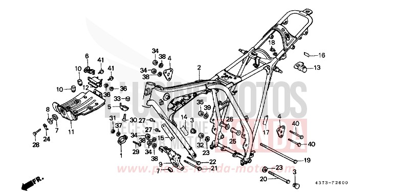 FRAME BODY for XL125S FLASH RED (R119) from 1981