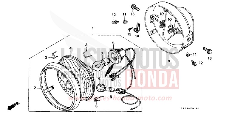 HEADLIGHT (EXCEPT XL125SZ,A,B,C-CM) for XL125S IRIS BLUE (PB105) from 1981