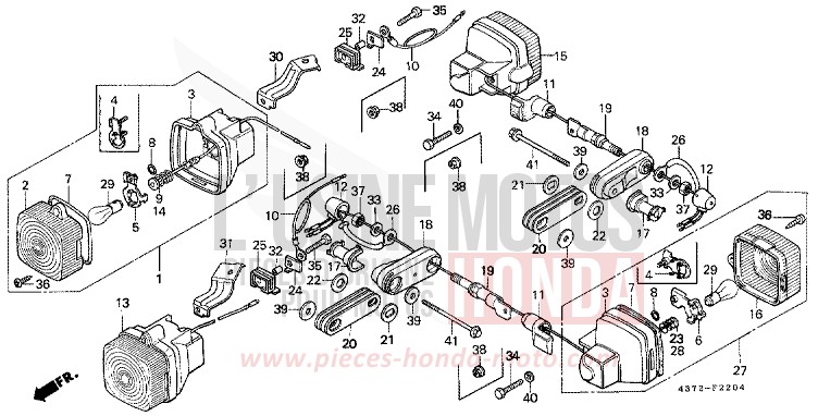 WINKER (5) for XL125S HELIOS RED (R33) from 1982
