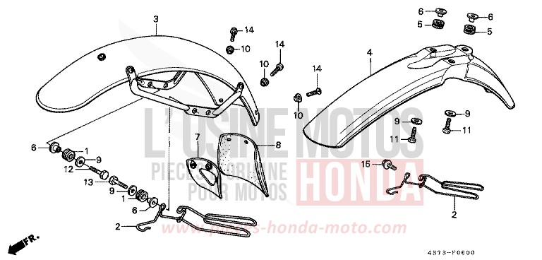 FRONT FENDER for XL125S TAHITIAN RED (R23) from 1982