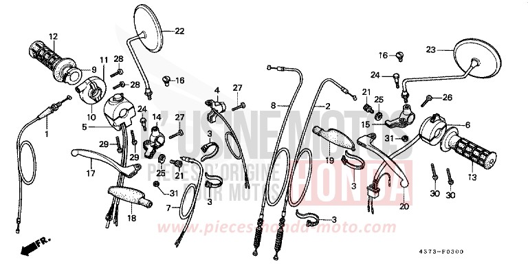 SWITCH/CABLE (XL125SZ/A/B/C) for XL125S FIGHTING RED (R134) from 1979