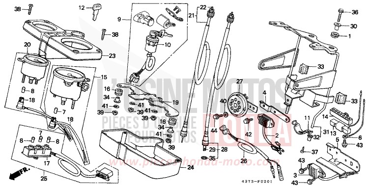 METER/HORN/KEY SET (EXCEPT XL125S-CM) for XL125S MONZA RED (R110) from 1979