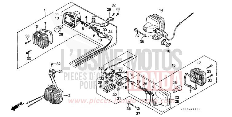 WINKER (2) for XL125S MONZA RED (R110) from 1979