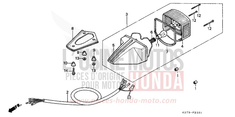 TAILLIGHT (2) for XL125S SHASTA WHITE (NH138) from 1979