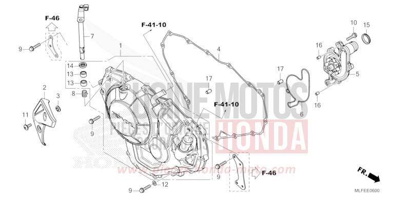 RIGHT CRANKCASE COVER (NT1100A) for NT1100 GUNMETAL BLACK METALLIC (NHC52) from 2025
