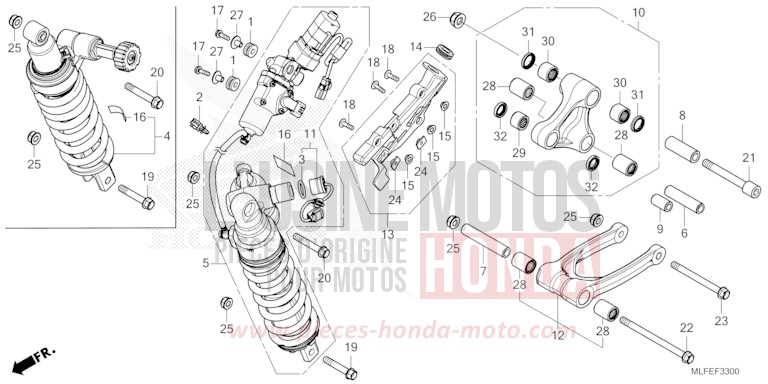 REAR CUSHION for NT1100 PEARL HAWKSEYE BLUE (PB409) from 2025
