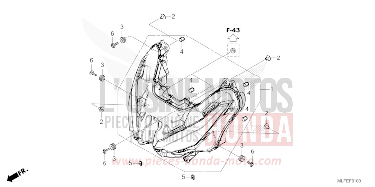HEADLIGHT for NT1100 GUNMETAL BLACK METALLIC (NHC52) from 2025