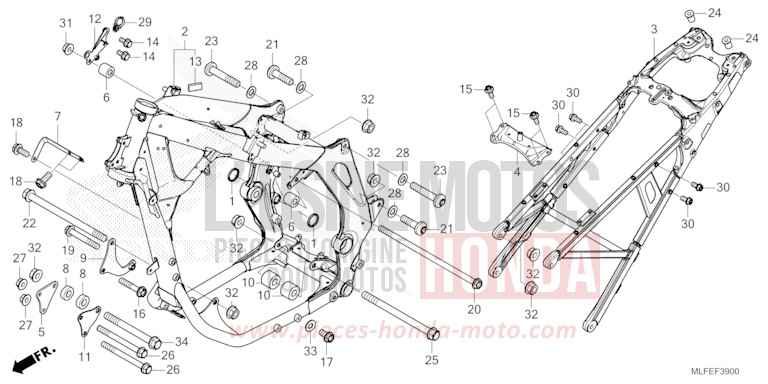 FRAME BODY for NT1100 PEARL HAWKSEYE BLUE (PB409) from 2025