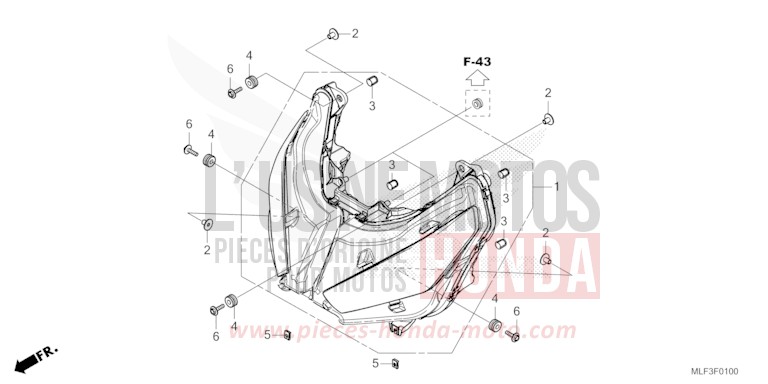 HEADLIGHT for NT1100 MAT IRIDIUM GRAY METALLIC (NHC64) from 2024