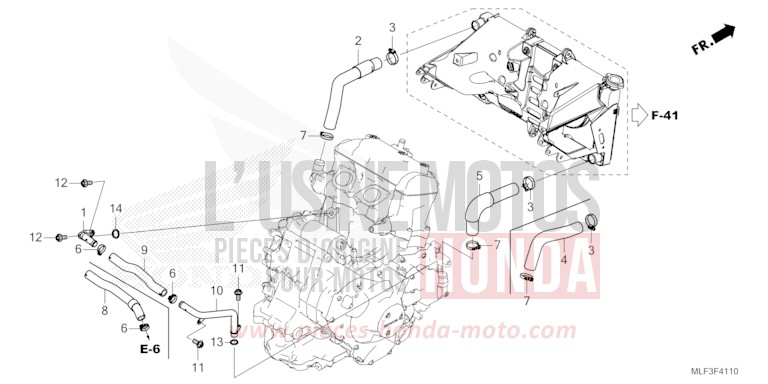 RADIATOR HOSE/WATER PIPE for NT1100 MAT JEANS BLUE METALLIC (PB417) from 2024