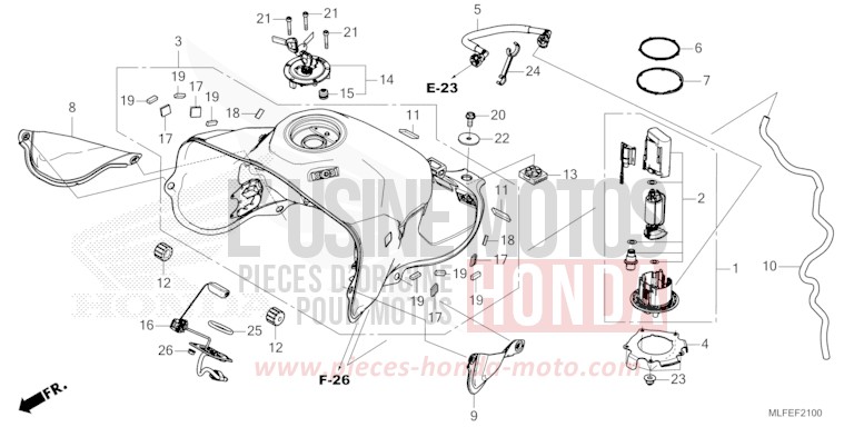 FUEL TANK/FUEL PUMP for NT1100 GUNMETAL BLACK METALLIC (NHC52) from 2025