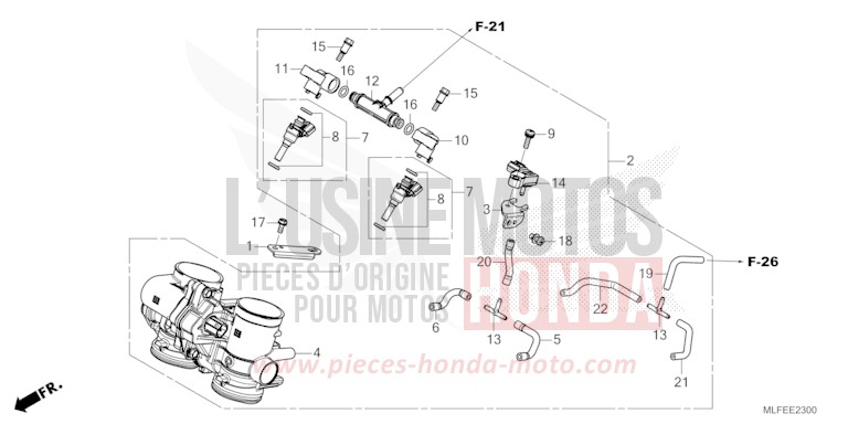 THROTTLE BODY for NT1100 MAT WARM ASH METALLIC (YR386) from 2025