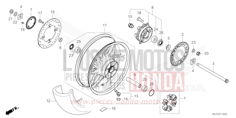 REAR WHEEL for NT1100 MAT WARM ASH METALLIC (YR386) from 2025