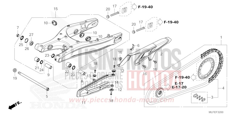 SWINGARM for NT1100 MAT WARM ASH METALLIC (YR386) from 2025