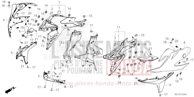 MIDDLE COWL for NT1100 MAT WARM ASH METALLIC (YR386) from 2025