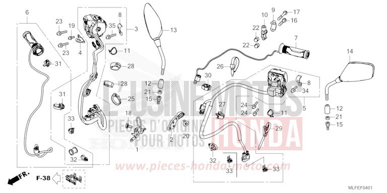 HANDLE SWITCH/MIRROR (NT1100D/DE) for NT1100 PEARL HAWKSEYE BLUE (PB409) from 2025