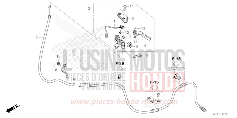 PARKING BRAKE LEVER for NT1100 PEARL HAWKSEYE BLUE (PB409) from 2025