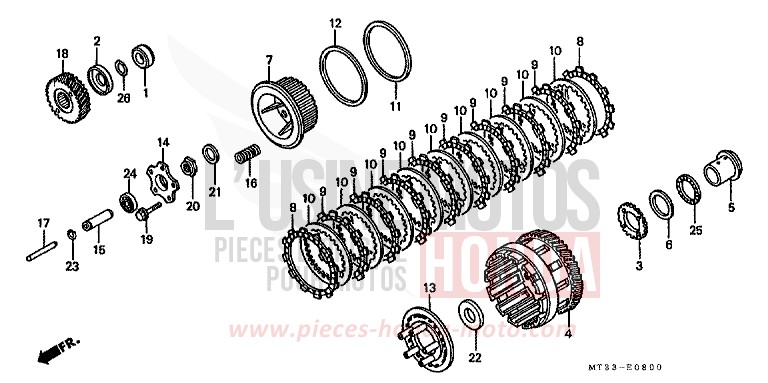CLUTCH for Pan-European CANDY GLORY RED-U (R101CU) from 1990