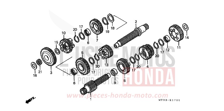 TRANSMISSION for Pan-European CANDY GLORY RED-U (R101CU) from 1990