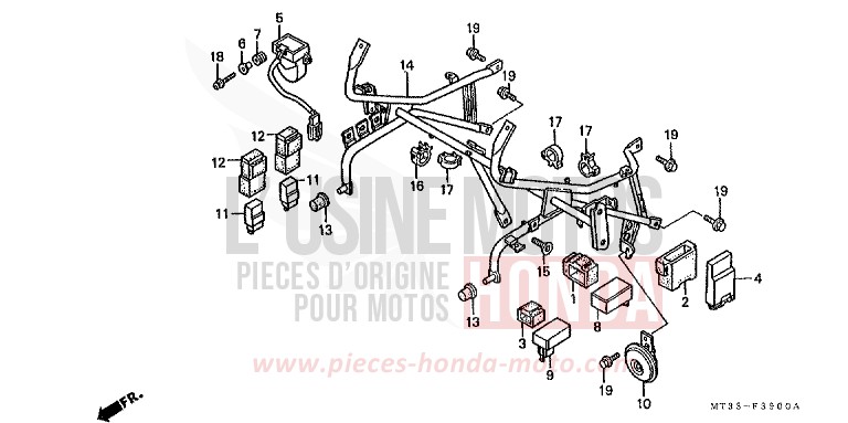 COWL STAY (ST1100L/M/N/P/R) for Pan-European CANDY GLORY RED-U (R101D) from 1990