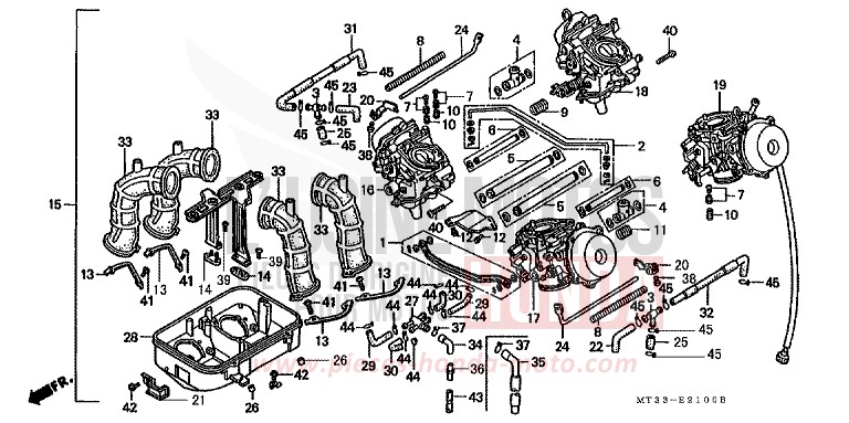 CARBURETOR (ASSY.) for Pan-European PEARL MULBERRY RED (R178P) from 1990