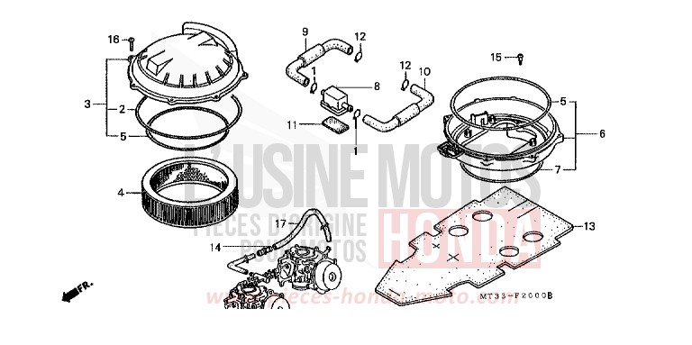 AIR CLEANER for Pan-European PEARL MULBERRY RED (R178P) from 1990
