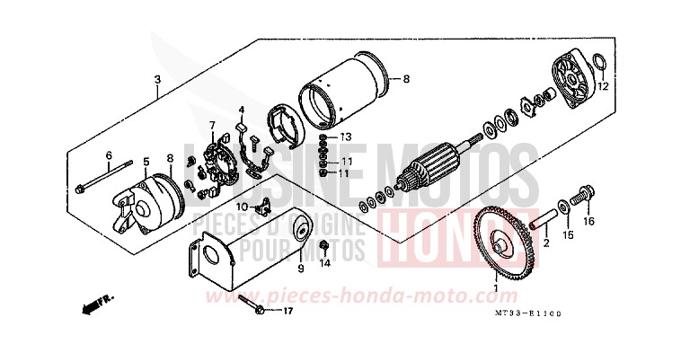 STARTING MOTOR for Pan-European CANDY GLORY RED-U (R101DA) from 1991