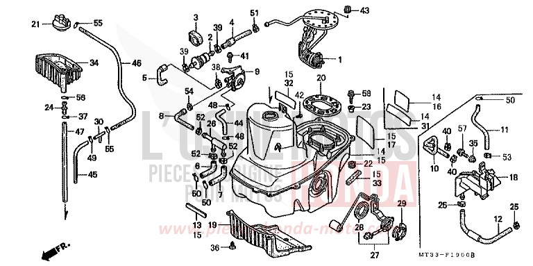 FUEL TANK for Pan-European PEARL ATLANTIS BLUE (B142D) from 1991