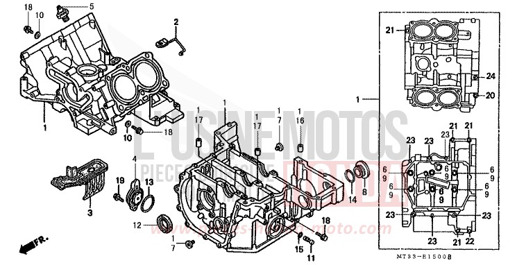 CRANKCASE for Pan-European PEARL MULBERRY RED (R178D) from 1991