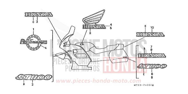 MARK (ST1100L/M) for Pan-European PEARL MULBERRY RED (R178P) from 1991