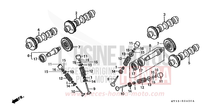 CAMSHAFT/VALVE for Pan-European CANDY WINE BERRY RED-U (R114D) from 1992